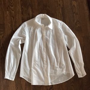 Joie white cotton button down shirt sheer xs